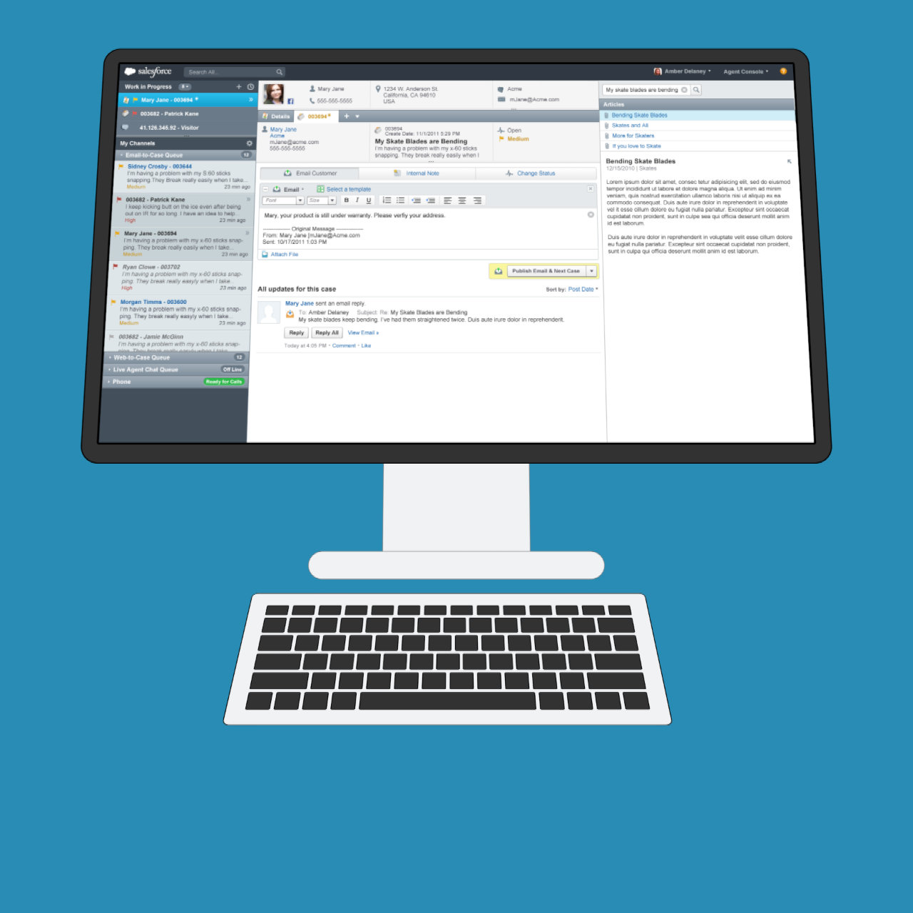 Salesforce Agent Console Experience UX Design Screenshot
