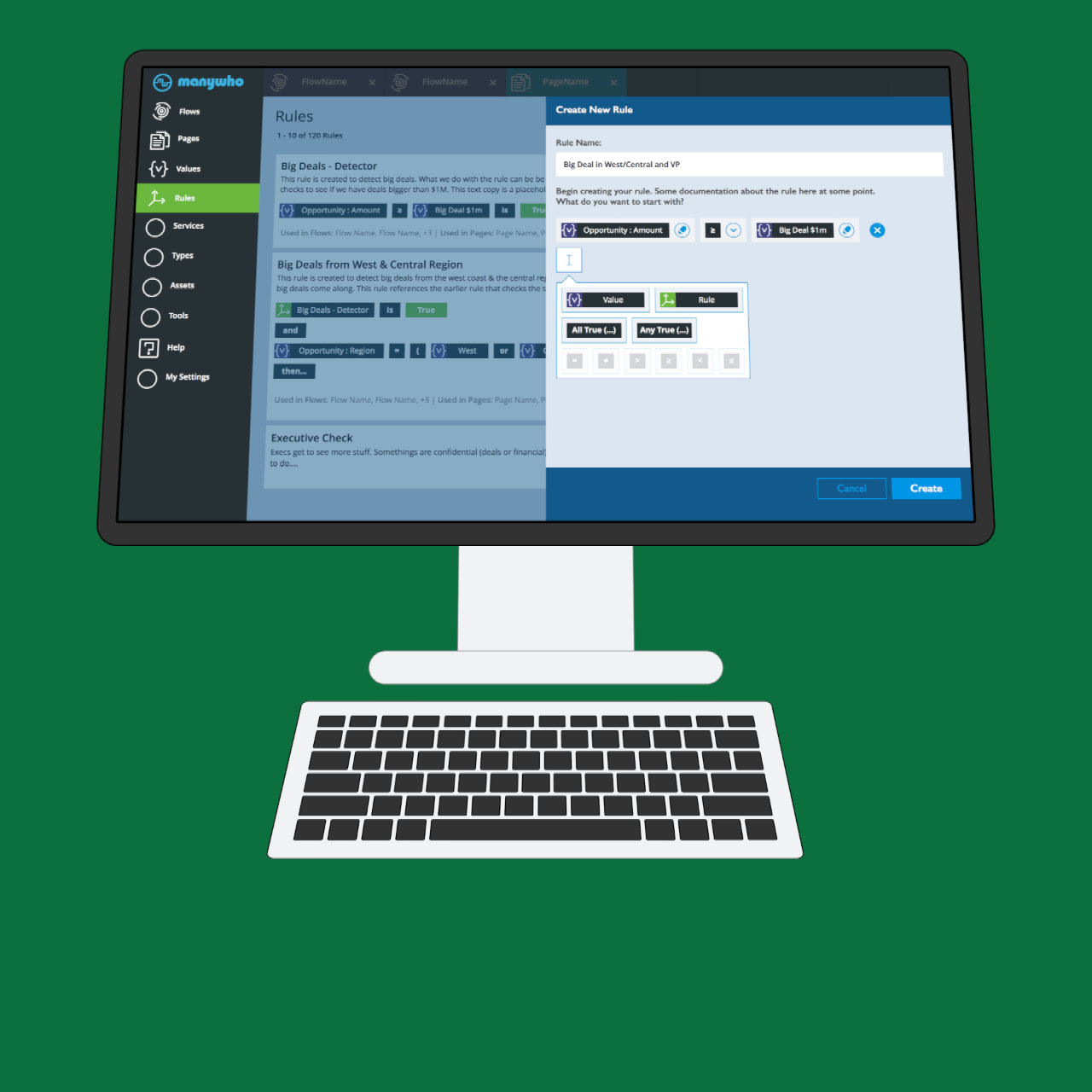 Manywho Application UX Design Screenshot