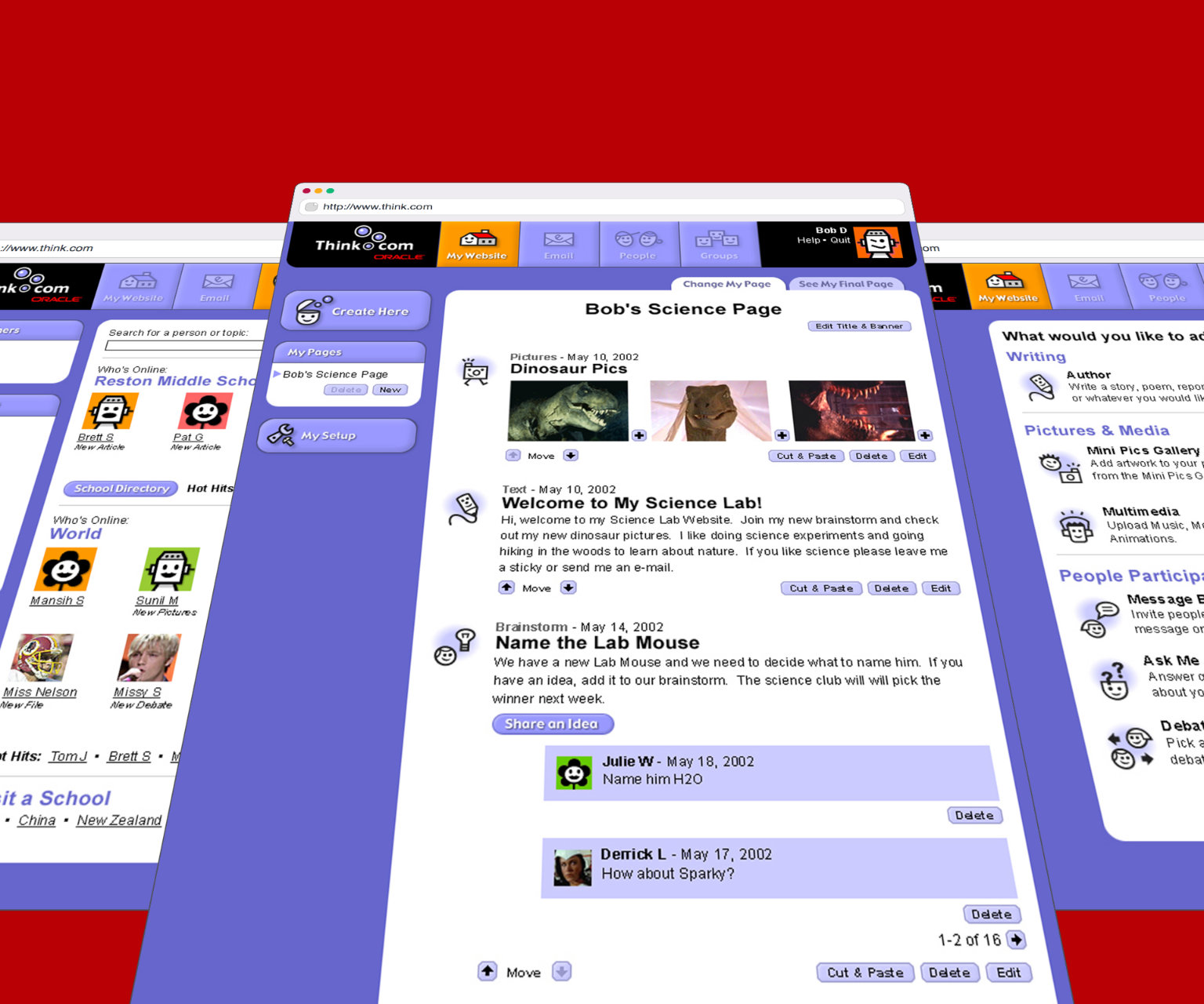 Oracle Think.com UX Design Screenshot