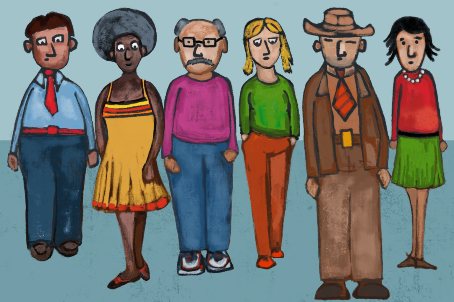 a mix of people from different background